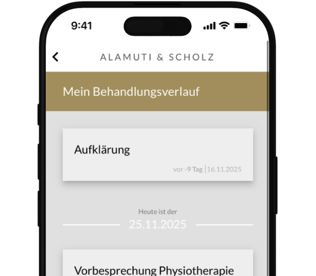 App Screenshot: Behandlungsverlauf