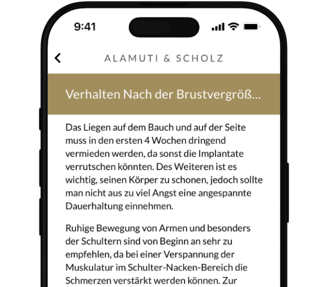 App Screenshot: Nachbehandlung
